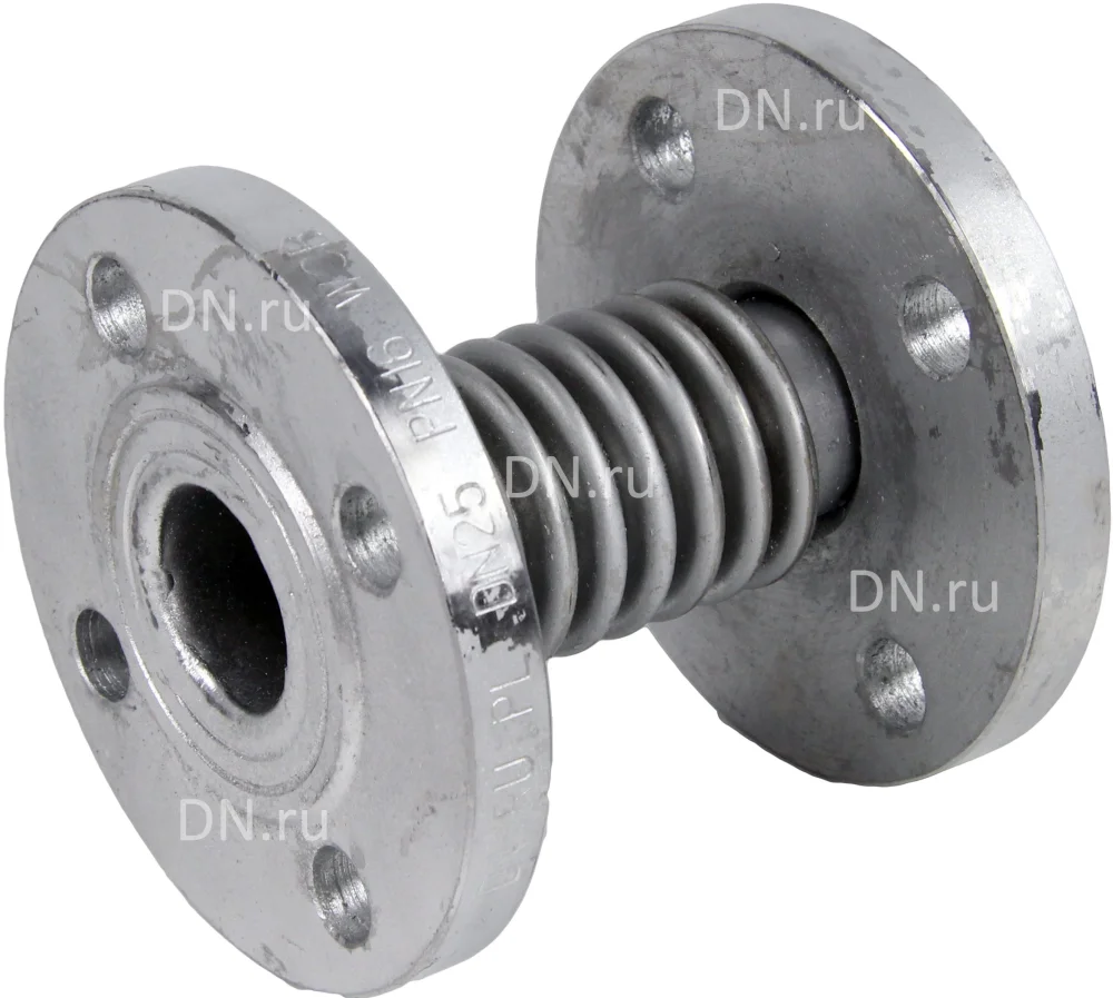 Компенсатор сильфонный осевой DN.ru CB-3234-F Ду65 Ру16 фланцевый, сильфон - нержавеющая сталь SS316, осевой ход 30 мм