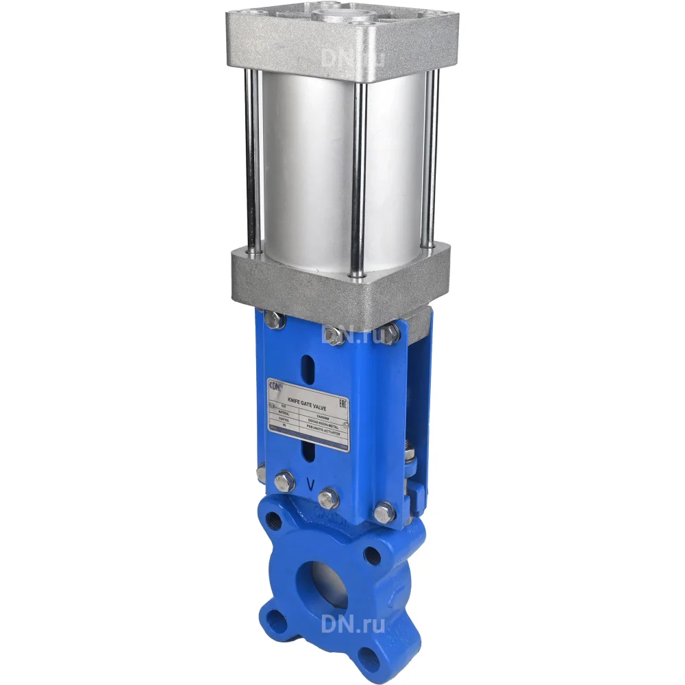 Задвижка шиберная DN.ru GVKR1331M-1W-Fb-2P Ду300 Ру6 однонаправленная , шпиндель - выдвижной, с пневмоприводом, WENZ