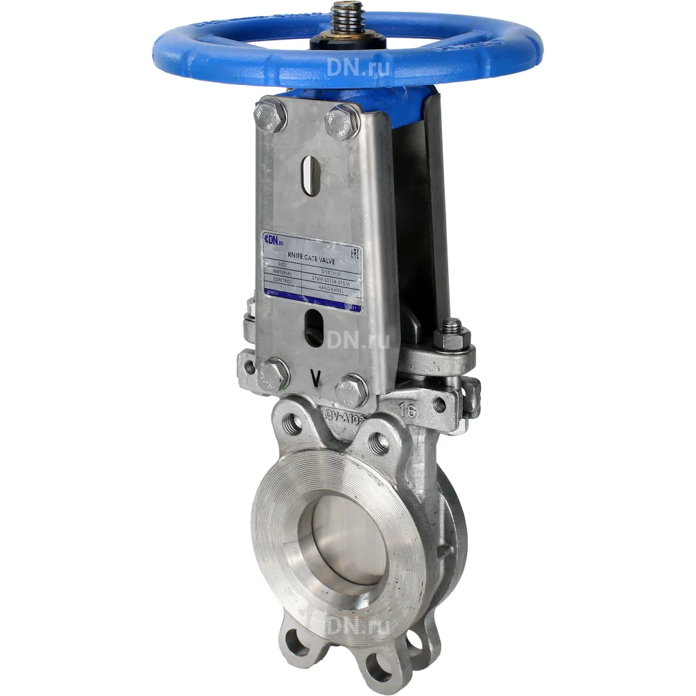 Задвижка шиберная DN.ru GVKR3232M-1W-Fb-S Ду200 Ру10 односторонняя , шпиндель - выдвижной,    управление - штурвал, WENZ