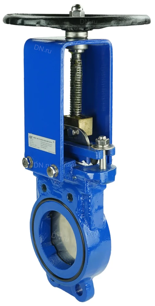 Задвижка шиберная DN.ru GVKN1331N-2W-Fb-S Ду100 Ру16 двусторонняя , шпиндель - невыдвижной,   управление - штурвал