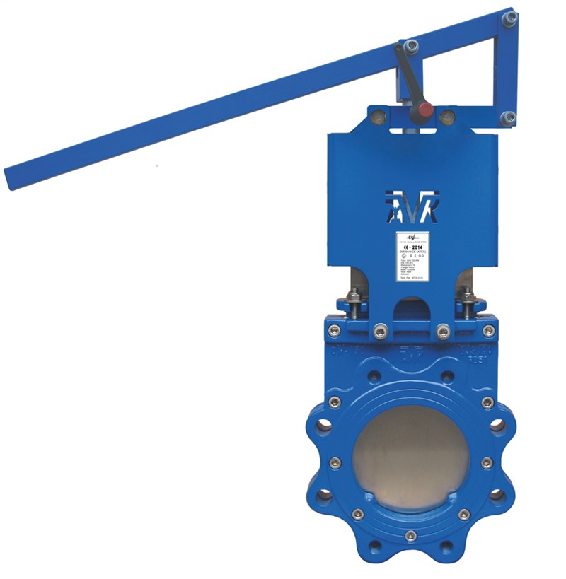 Задвижка шиберная ножевая серия 702/30 AVK PN10 (фланец PN10/16) DN50 с рычагом