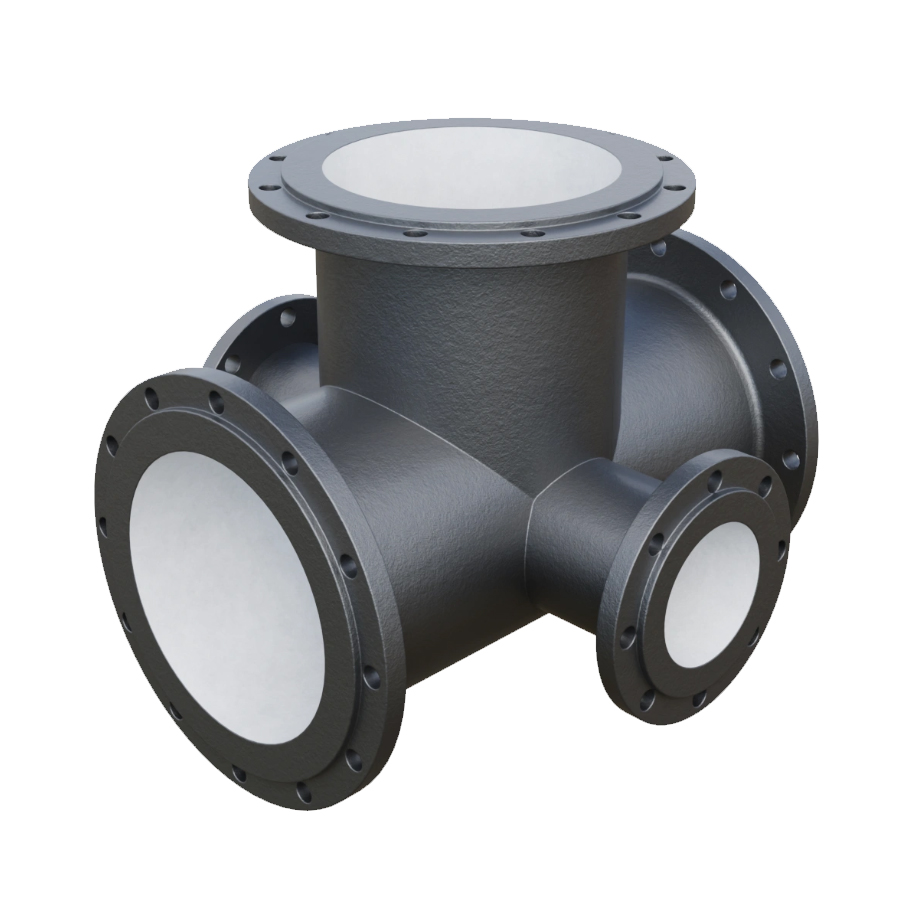 Крест фланцевый с пожарной подставкой ППКФ ВЧШГ DN600х150 (ДУ600х150) ГОСТ