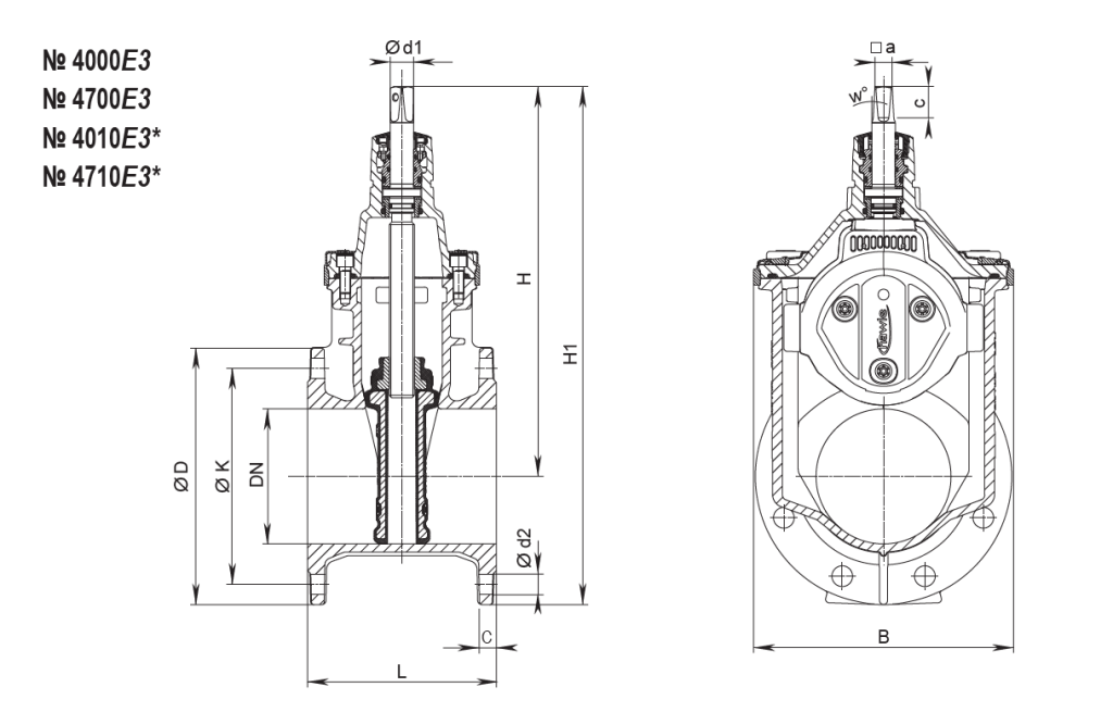 Задвижка HAWLE 4010e3