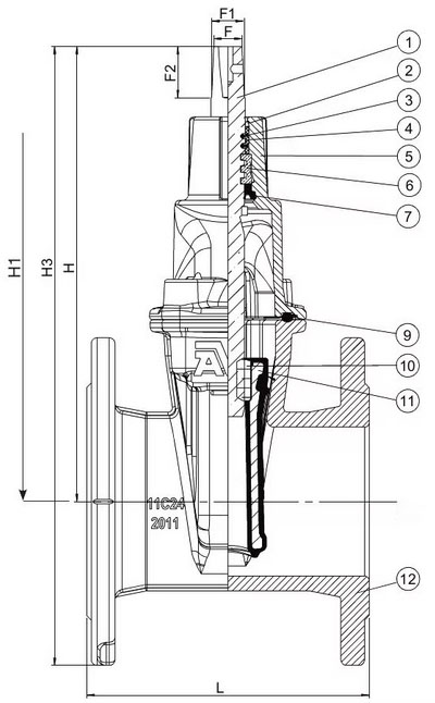 ЗАДВИЖКА AVK СЕРИЯ 06_44 КЛИНОВАЯ ФЛАНЦЕВАЯ С УМЕНЬШЕННОЙ СТРОИТЕЛЬНОЙ ДЛИНОЙ строительной, ШТОК ИЗ AISI 316L, ГАЙКА КЛИНА ИЗ БРОНЗЫ СС499K, DN40-600, PN10 ИЛИ PN16.jpg
