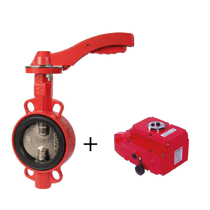Затвор дисковый поворотный РАШВОРК 201 DN 40-600, PN16 чугунный межфланцевый, с электроприводом РАШВОРК 900 220В