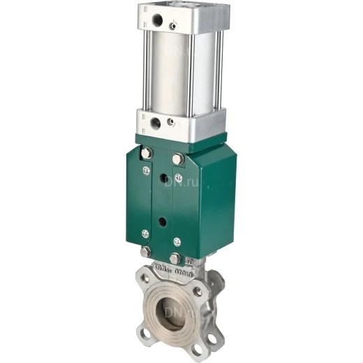 Задвижка шиберная DN.ru GVKR3131E-2W-Fb-2P Ду150 Ру16 двусторонняя , шпиндель - выдвижной,    с пневмоприводом, WENZ